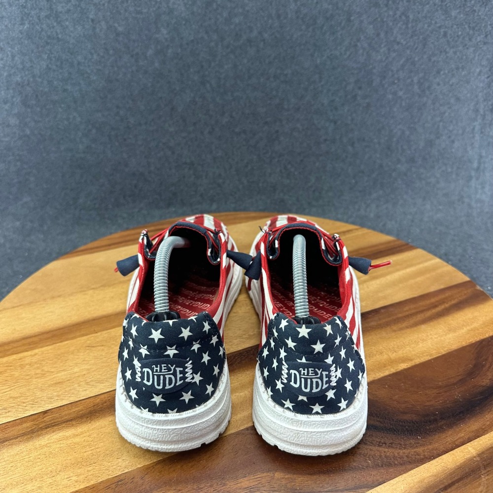 Hey Dude Wendy Americana American Flag Stars Stripes Shoes W7 41096-9CW - Picture 7 of 11